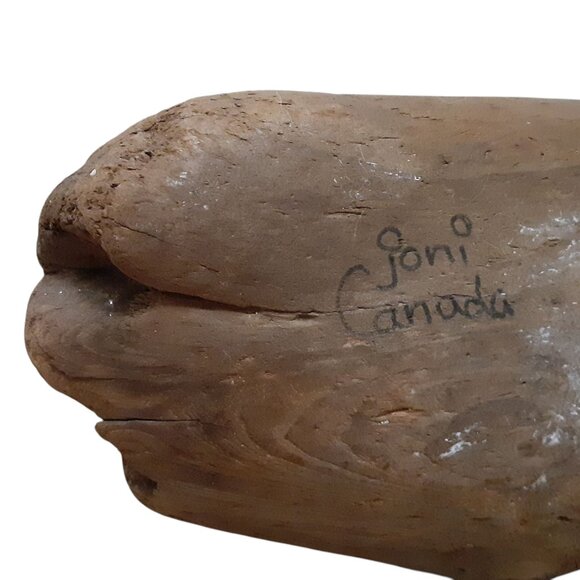 Vintage Canadian Geese on Wood Canadian Artist Signed 6" x 4" x 3" Folk Art - Picture 4 of 4